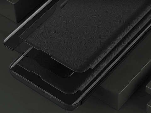 Flip Wallet Alogy Leather Smart View Cover pro Samsung Galaxy S21 FE Black Glass