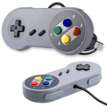 Gamepad Retro Alogy Controller Kabelový 1,4m USB kabel pro PC konzoli Šedý