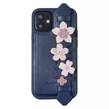 Gelové pouzdro Kingxbar Sweet Series zdobené originálními krystaly Swarovski s modrým stojánkem na iPhone 12