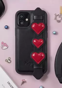 Gelové pouzdro Kingxbar Sweet Series zdobené originálními krystaly Swarovski se stojánkem iPhone 12 Pro Max černé