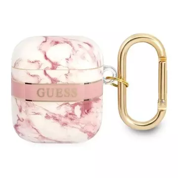 Guess GUA2HCHMAP kryt AirPods Różowy/růžový Marble Strap Collection