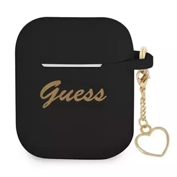 Guess GUA2LSCHSK AirPods 1/2 kryt czarny/black Silicone Charm Collection