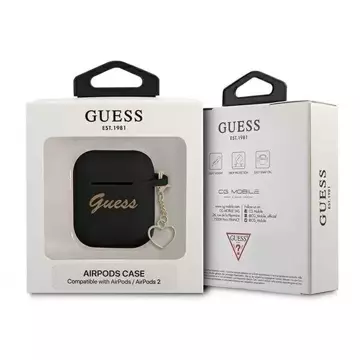 Guess GUA2LSCHSK AirPods 1/2 kryt czarny/black Silicone Charm Collection