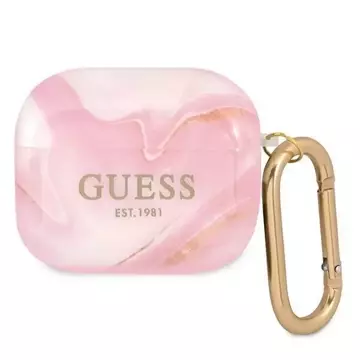 Guess GUA3UNMP AirPods 3 kryt różowy/růžová Marble Collection