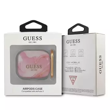 Guess GUA3UNMP AirPods 3 kryt różowy/růžová Marble Collection