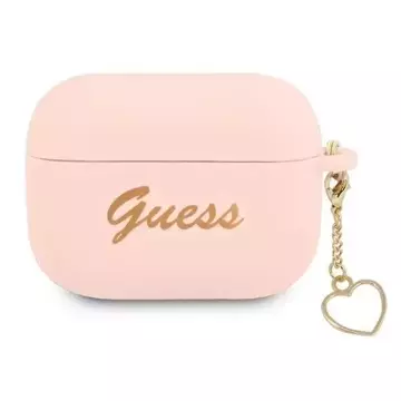 Guess GUAPLSCHSP kryt AirPods Pro růžový / růžový Silicone Charm Collection