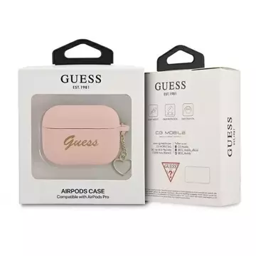 Guess GUAPLSCHSP kryt AirPods Pro růžový / růžový Silicone Charm Collection