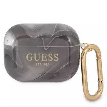 Guess GUAPUNMK AirPods Pro kryt czarny/black Marble Collection