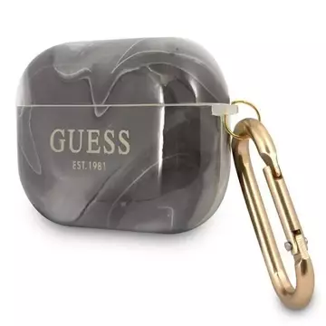 Guess GUAPUNMK AirPods Pro kryt czarny/black Marble Collection