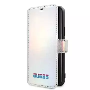 Guess GUFLBKN65BLD iPhone 11 Pro Max srebrny/stříbrná kniha Iridescent