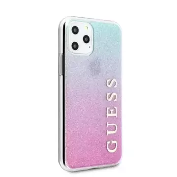 Guess GUHCN58PCUGLPBL iPhone 11 Pro růžové modré / růžové modré pevné pouzdro Glitter Gradient