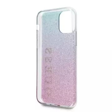 Guess GUHCN58PCUGLPBL iPhone 11 Pro růžové modré / růžové modré pevné pouzdro Glitter Gradient