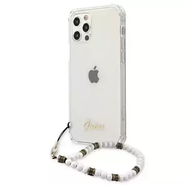 Guess GUHCP12LKPSWH iPhone 12 Pro Max 6,7" průhledné pevné pouzdro White Pearl