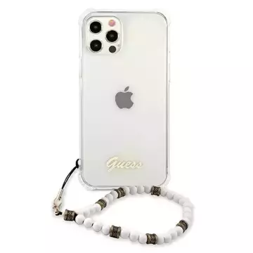 Guess GUHCP12LKPSWH iPhone 12 Pro Max 6,7" průhledné pevné pouzdro White Pearl