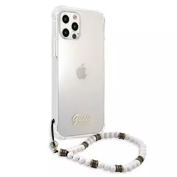 Guess GUHCP12LKPSWH iPhone 12 Pro Max 6,7" průhledné pevné pouzdro White Pearl