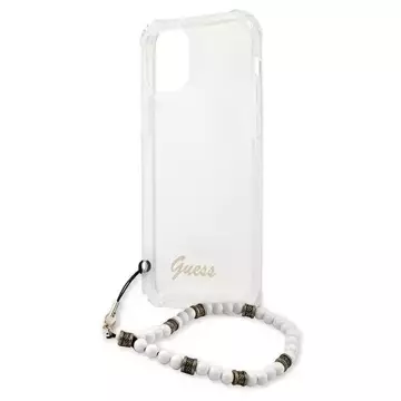 Guess GUHCP12LKPSWH iPhone 12 Pro Max 6,7" průhledné pevné pouzdro White Pearl