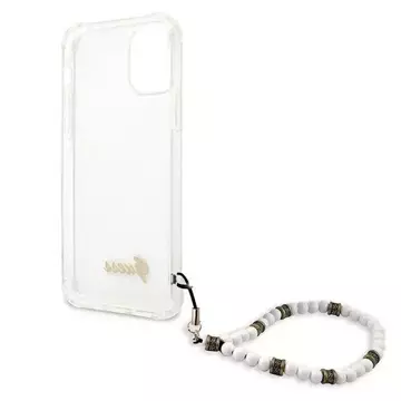 Guess GUHCP12LKPSWH iPhone 12 Pro Max 6,7" průhledné pevné pouzdro White Pearl