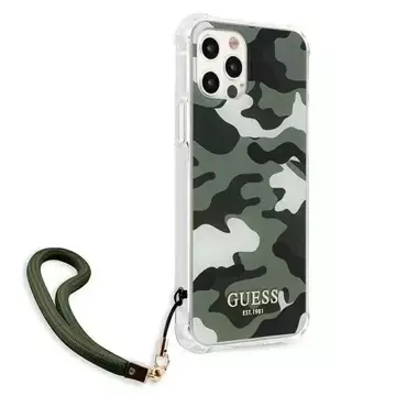 Guess GUHCP12LKSARKA iPhone 12 Pro Max 6,7" zelené / khaki pevné pouzdro Camo Collection