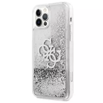 Guess GUHCP12LLG4GSI iPhone 12 Pro Max 6,7" srebrný/stříbrný pevný obal 4G Big Liquid Glitter