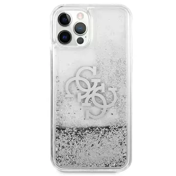 Guess GUHCP12LLG4GSI iPhone 12 Pro Max 6,7" srebrný/stříbrný pevný obal 4G Big Liquid Glitter