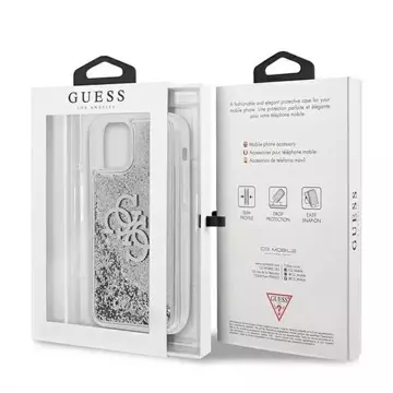 Guess GUHCP12LLG4GSI iPhone 12 Pro Max 6,7" srebrný/stříbrný pevný obal 4G Big Liquid Glitter