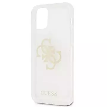 Guess GUHCP12LPCUGL4GTR iPhone 12 Pro Max 6,7" průhledné pevné pouzdro Glitter 4G Big Logo