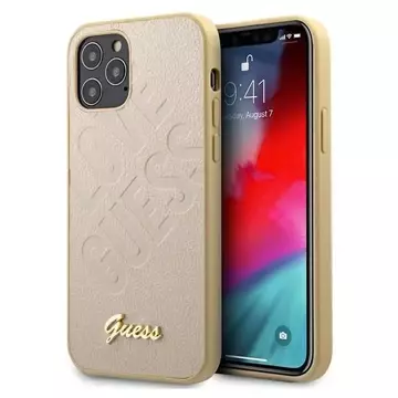 Guess GUHCP12LPUILGLG iPhone 12 Pro Max 6,7" zlatý/zlatý pevný obal Iridescent Love Script Zlaté logo