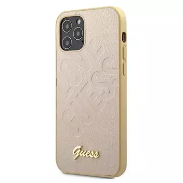 Guess GUHCP12LPUILGLG iPhone 12 Pro Max 6,7" zlatý/zlatý pevný obal Iridescent Love Script Zlaté logo