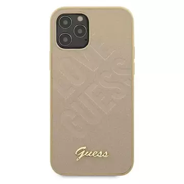 Guess GUHCP12LPUILGLG iPhone 12 Pro Max 6,7" zlatý/zlatý pevný obal Iridescent Love Script Zlaté logo