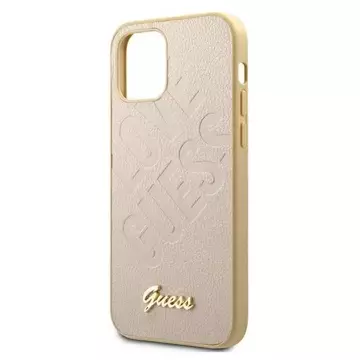 Guess GUHCP12LPUILGLG iPhone 12 Pro Max 6,7" zlatý/zlatý pevný obal Iridescent Love Script Zlaté logo