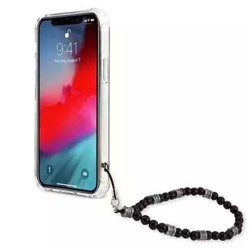 Guess GUHCP12MKPSBK iPhone 12/12 Pro 6,1" průhledný pevný obal Black Pearl