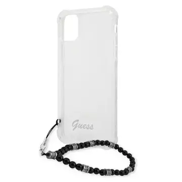 Guess GUHCP12MKPSBK iPhone 12/12 Pro 6,1" průhledný pevný obal Black Pearl