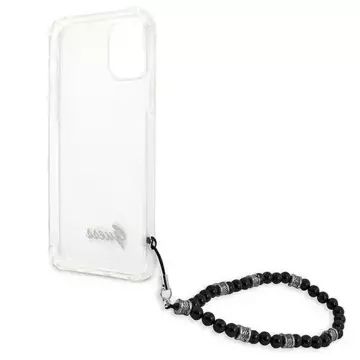 Guess GUHCP12MKPSBK iPhone 12/12 Pro 6,1" průhledný pevný obal Black Pearl