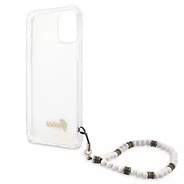 Guess GUHCP12MKPSWH iPhone 12/12 Pro 6,1" průhledné pevné pouzdro White Pearl