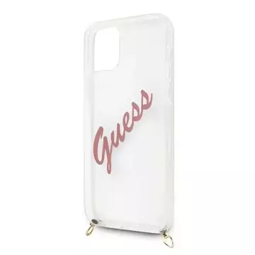 Guess GUHCP12SCRTVSPI iPhone 12 mini 5,4" růžové / růžové pevné pouzdro Script Vintage