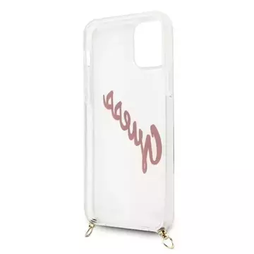 Guess GUHCP12SCRTVSPI iPhone 12 mini 5,4" růžové / růžové pevné pouzdro Script Vintage