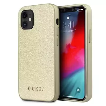 Guess GUHCP12SIGLGO iPhone 12 mini 5,4" zlatý/zlatý pevný obal Iridescent