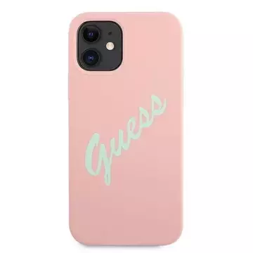 Guess GUHCP12SLSVSPG iPhone 12 mini 5,4" růžovo zelený / zelený růžový pevný obal silikonový Vintage