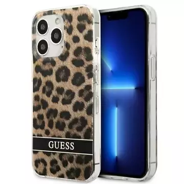 Guess GUHCP13LHSLEOW iPhone 13 Pro / 13 6,1" brązowý/hnědý pevný obal Leopard