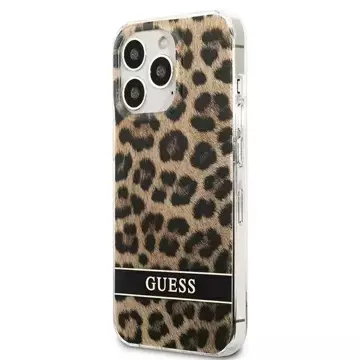 Guess GUHCP13LHSLEOW iPhone 13 Pro / 13 6,1" brązowý/hnědý pevný obal Leopard