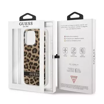 Guess GUHCP13LHSLEOW iPhone 13 Pro / 13 6,1" brązowý/hnědý pevný obal Leopard