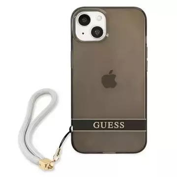 Guess GUHCP13MHTSGSK iPhone 13 6,1" černý/černý pevný obal Translucent Stap