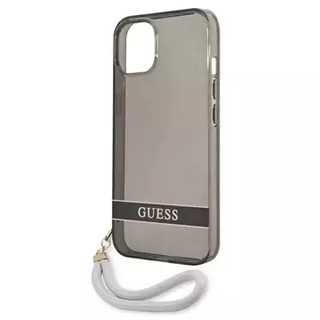 Guess GUHCP13MHTSGSK iPhone 13 6,1" černý/černý pevný obal Translucent Stap