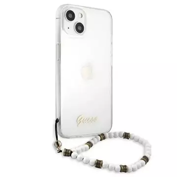 Guess GUHCP13MKPSWH iPhone 13 6,1" průhledné pevné pouzdro White Pearl