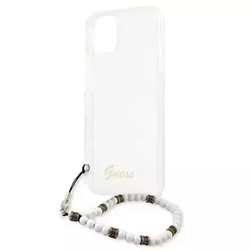 Guess GUHCP13MKPSWH iPhone 13 6,1" průhledné pevné pouzdro White Pearl