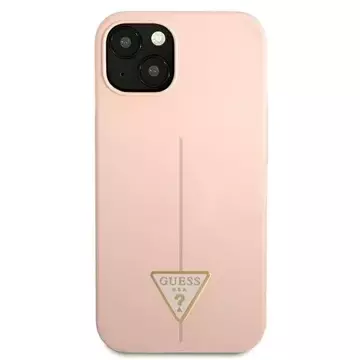 Guess GUHCP13MSLTGP iPhone 13 6,1" różowy/růžový pevný obal silikonový trojúhelník