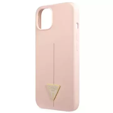 Guess GUHCP13MSLTGP iPhone 13 6,1" różowy/růžový pevný obal silikonový trojúhelník