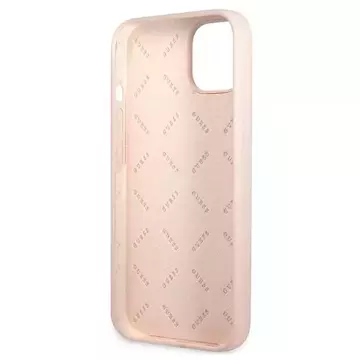 Guess GUHCP13MSLTGP iPhone 13 6,1" różowy/růžový pevný obal silikonový trojúhelník