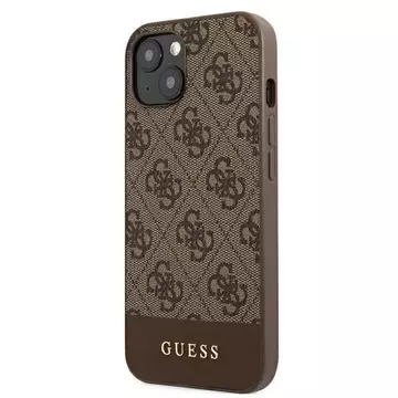 Guess GUHCP13SG4GLBR iPhone 13 mini 5,4" brązowý/hnědý pevný obal 4G Stripe Collection