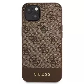 Guess GUHCP13SG4GLBR iPhone 13 mini 5,4" brązowý/hnědý pevný obal 4G Stripe Collection